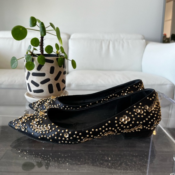 GIUSEPPE ZANOTTI | LEATHER POINTED TOE FLATS - Picture 2 of 11